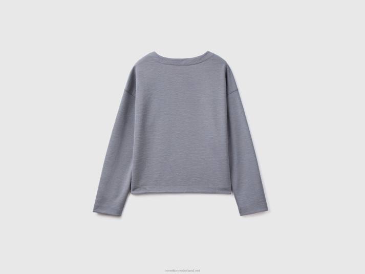 vrouwen Benetton omkeerbare zwierige top grijs 4R62920