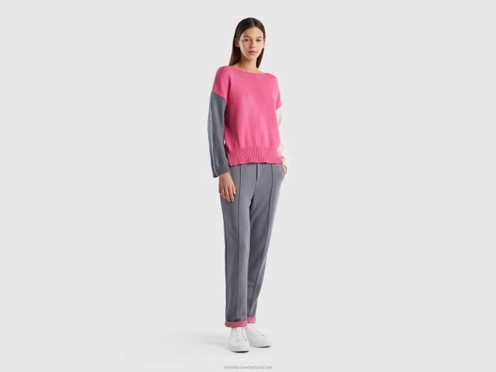 vrouwen Benetton top met lange mouwen van een katoenmix veelkleurig 4R624186