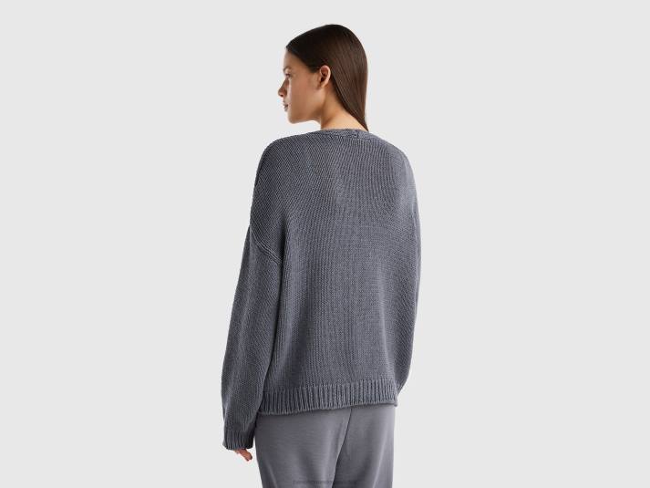 vrouwen Benetton vest van katoenmix grijs 4R624180