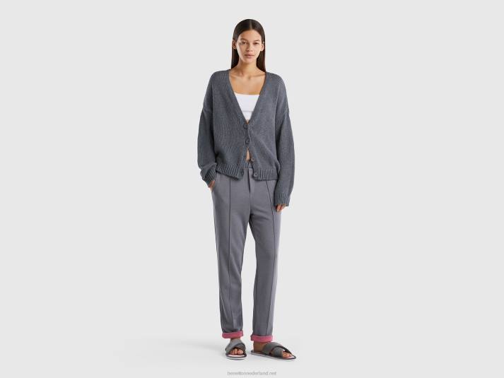 vrouwen Benetton vest van katoenmix grijs 4R624180