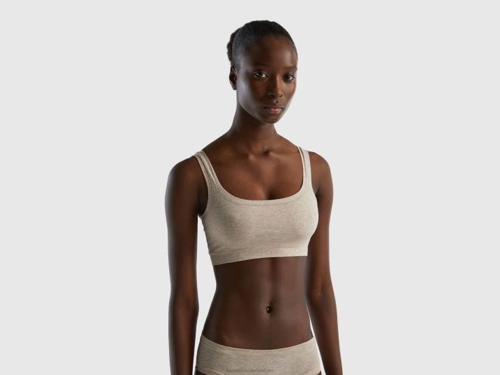 vrouwen Benetton Superstretch BH van biologisch katoen beige 4R624322