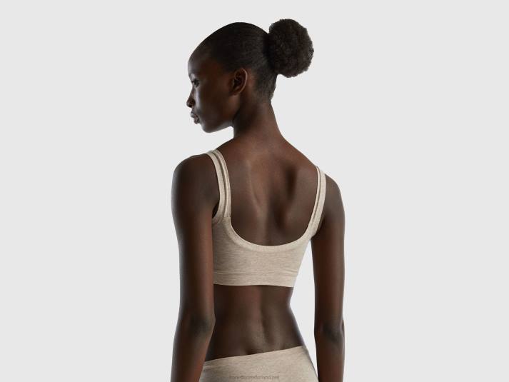 vrouwen Benetton Superstretch BH van biologisch katoen beige 4R624322