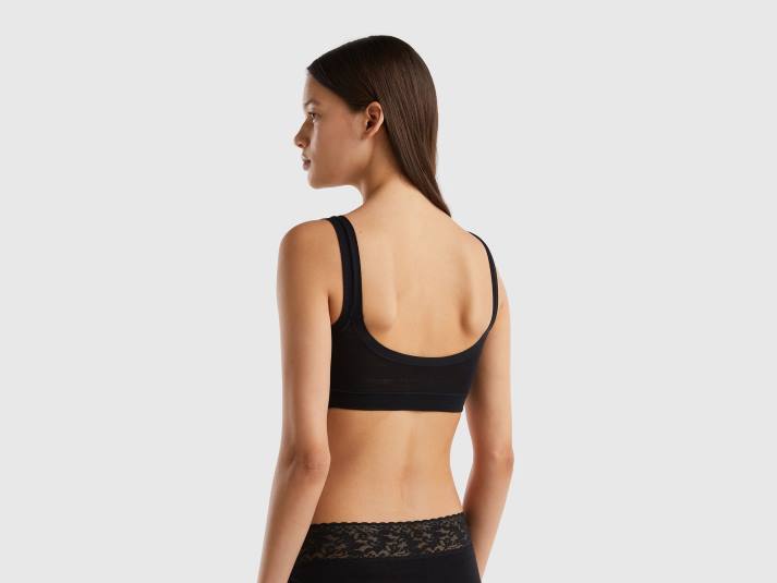 vrouwen Benetton Superstretch BH van biologisch katoen zwart 4R621094