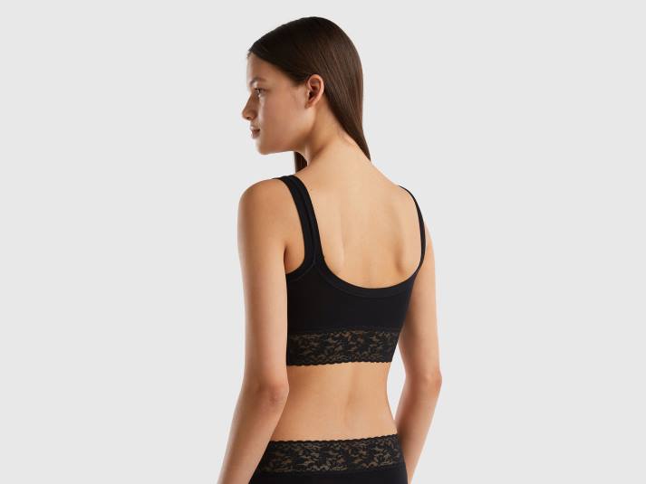 vrouwen Benetton bh van superstretch biologisch katoen zwart 4R621045
