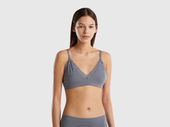 vrouwen Benetton gebreide triangel bh grijs 4R624263