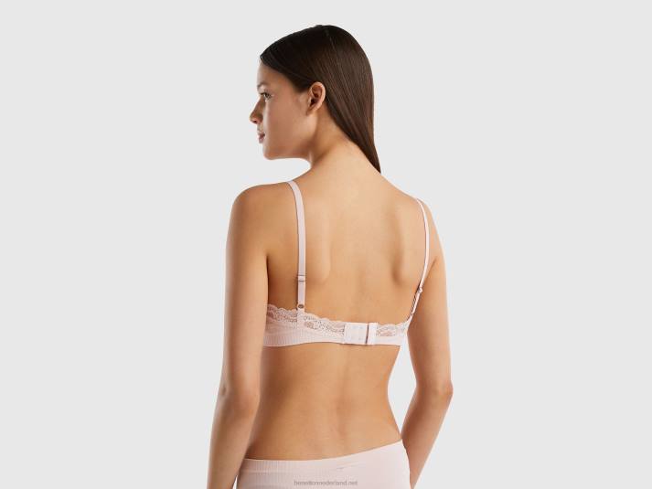 vrouwen Benetton gebreide triangel bh zacht roze 4R62976