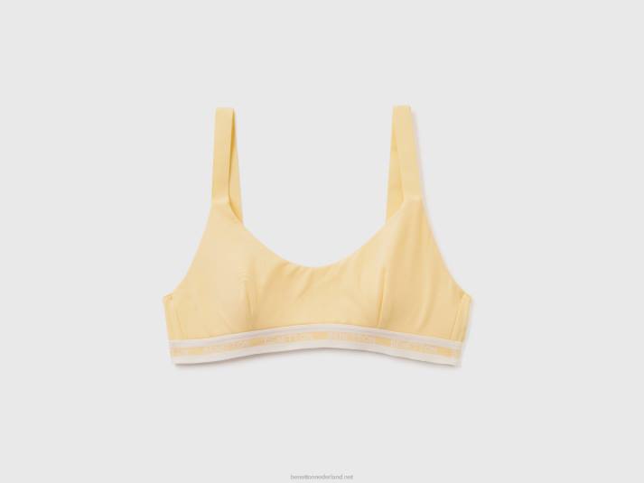 vrouwen Benetton half-voorgevormde bh van biologisch katoen geel 4R621034