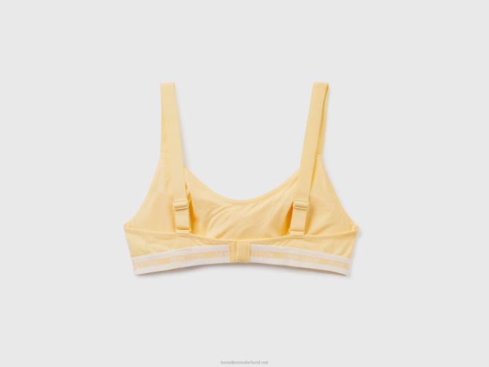 vrouwen Benetton half-voorgevormde bh van biologisch katoen geel 4R621034