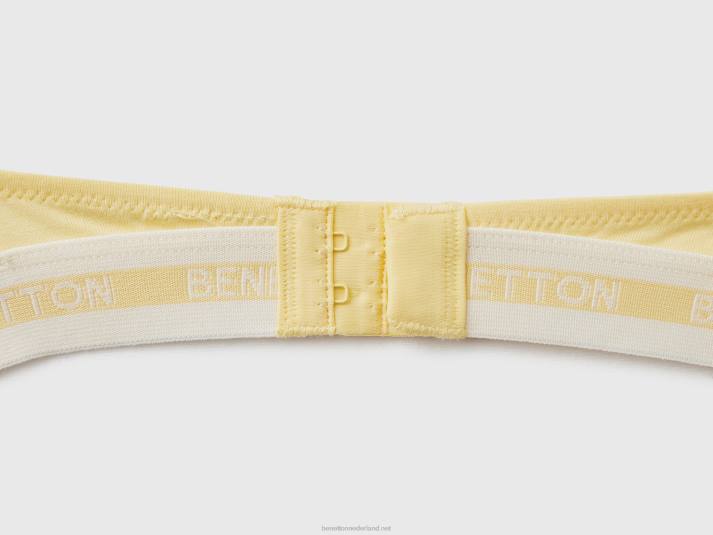 vrouwen Benetton half-voorgevormde bh van biologisch katoen geel 4R621034