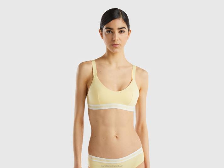 vrouwen Benetton half-voorgevormde bh van biologisch katoen geel 4R624288