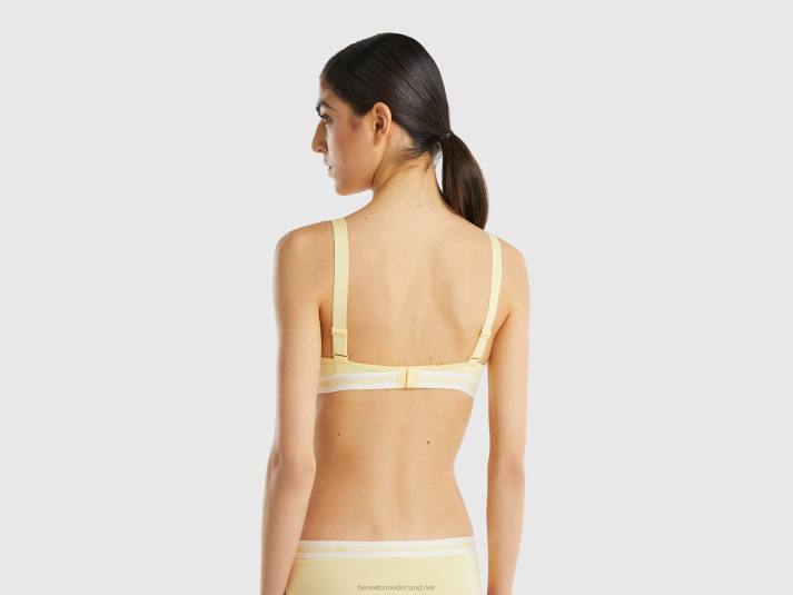 vrouwen Benetton half-voorgevormde bh van biologisch katoen geel 4R624288