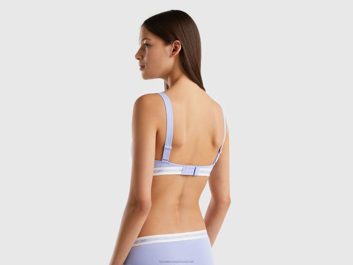 vrouwen Benetton half-voorgevormde bh van biologisch katoen lavendel 4R624220