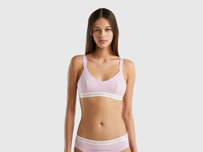 vrouwen Benetton half-voorgevormde bh van biologisch katoen lila 4R624225
