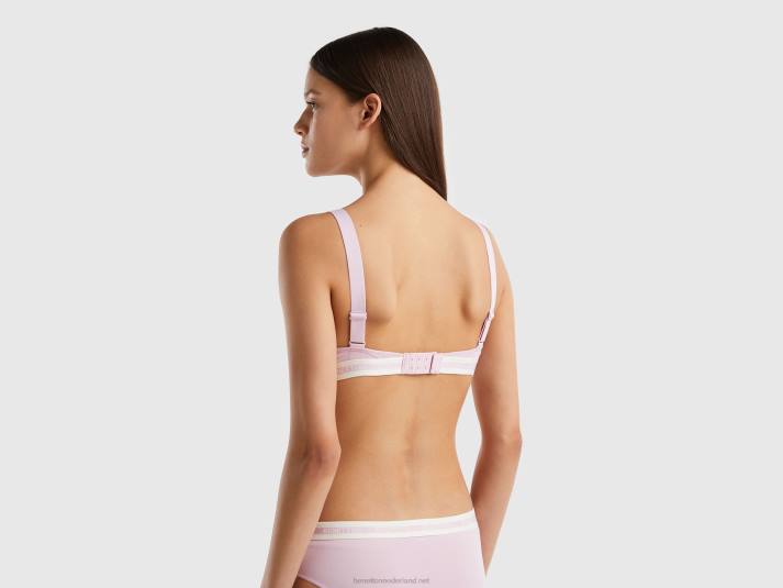 vrouwen Benetton half-voorgevormde bh van biologisch katoen lila 4R624225