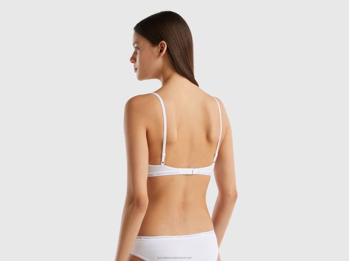 vrouwen Benetton stretch BH van biologisch katoen wit 4R624323
