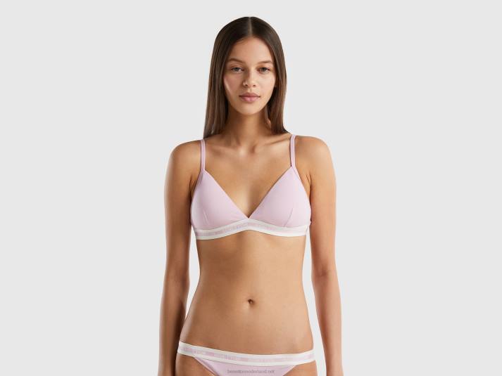 vrouwen Benetton triangel bh van biologisch katoen lila 4R62968