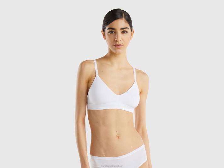 vrouwen Benetton triangel bh zonder vulling wit 4R624352