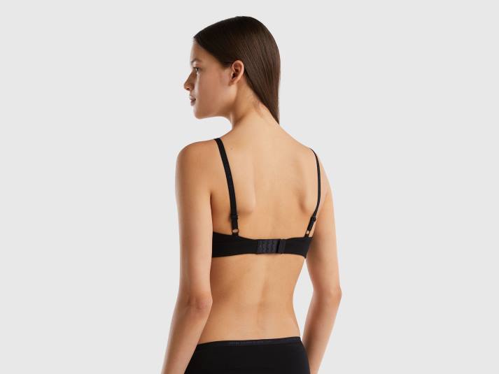 vrouwen Benetton triangel bh zonder vulling zwart 4R624321