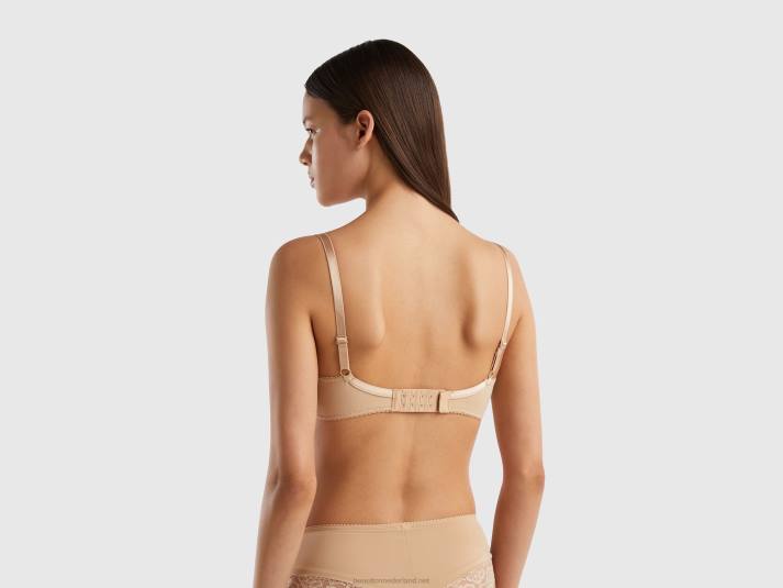 vrouwen Benetton voorgevormde bh met mesh naakt 4R624234