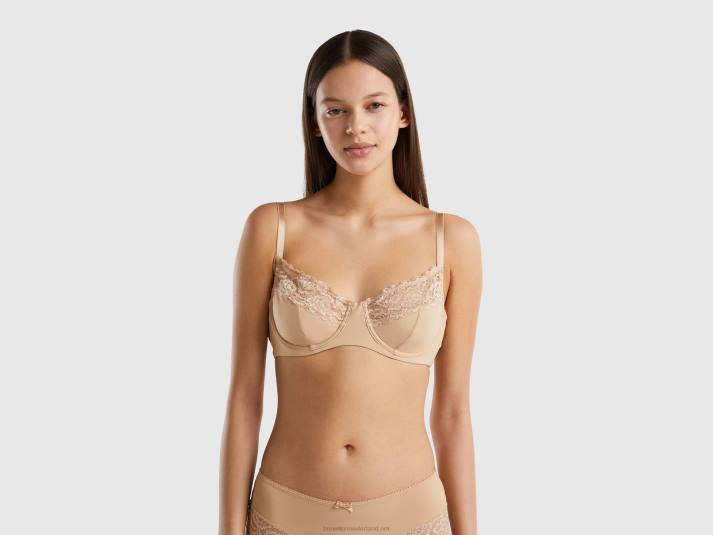 vrouwen Benetton voorgevormde bh met mesh naakt 4R62973