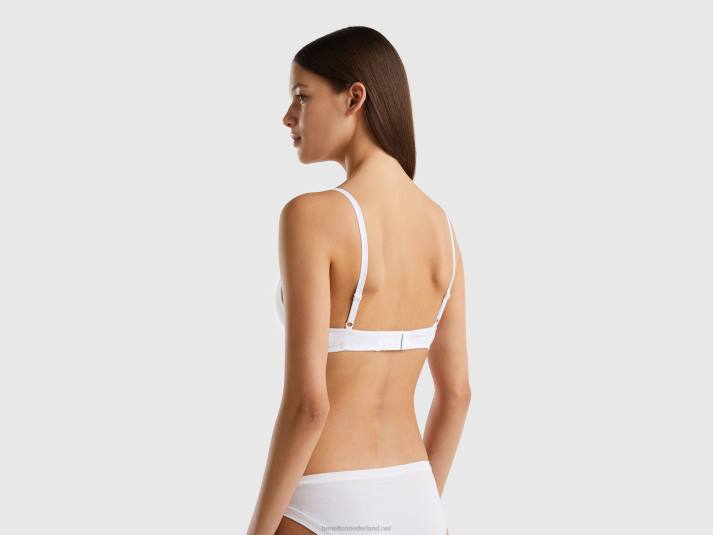 vrouwen Benetton voorgevormde bh van biologisch katoen wit 4R621010
