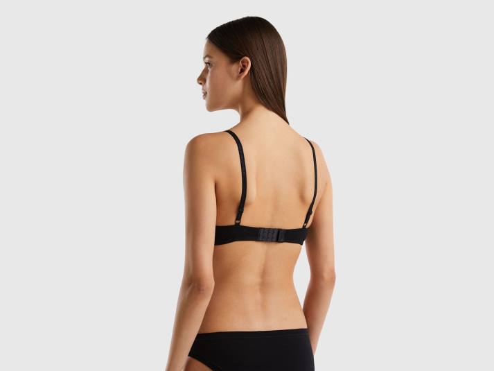 vrouwen Benetton voorgevormde bh van biologisch katoen zwart 4R624223
