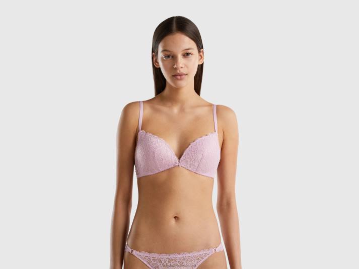 vrouwen Benetton voorgevormde bh van kant lila 4R62958