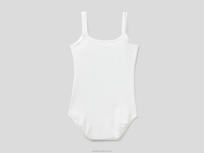 vrouwen Benetton body van superstretch biologisch katoen wit 4R624316