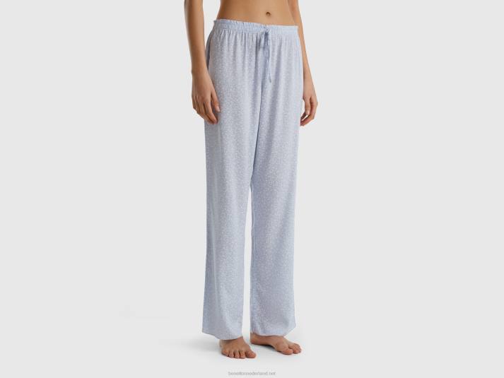 vrouwen Benetton bloemenbroek in modal hemelsblauw 4R624253