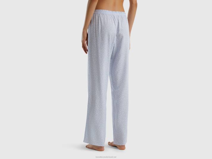 vrouwen Benetton bloemenbroek in modal hemelsblauw 4R624253