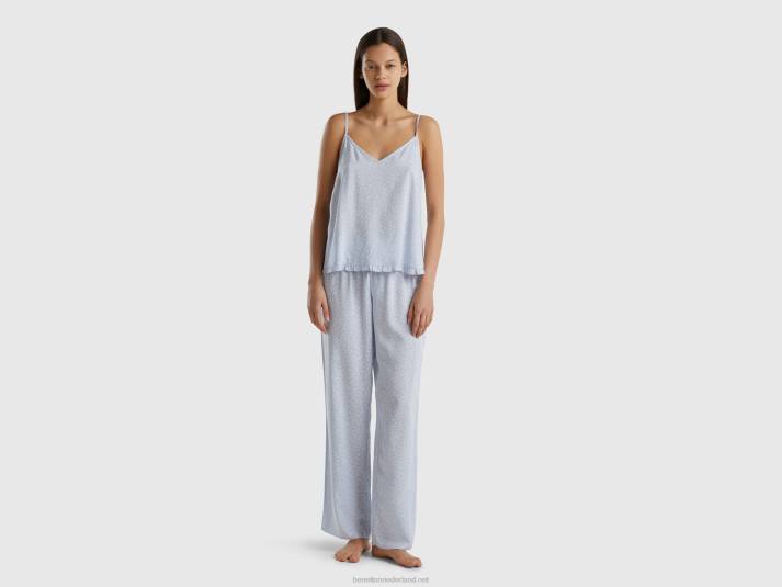 vrouwen Benetton bloemenbroek in modal hemelsblauw 4R624253
