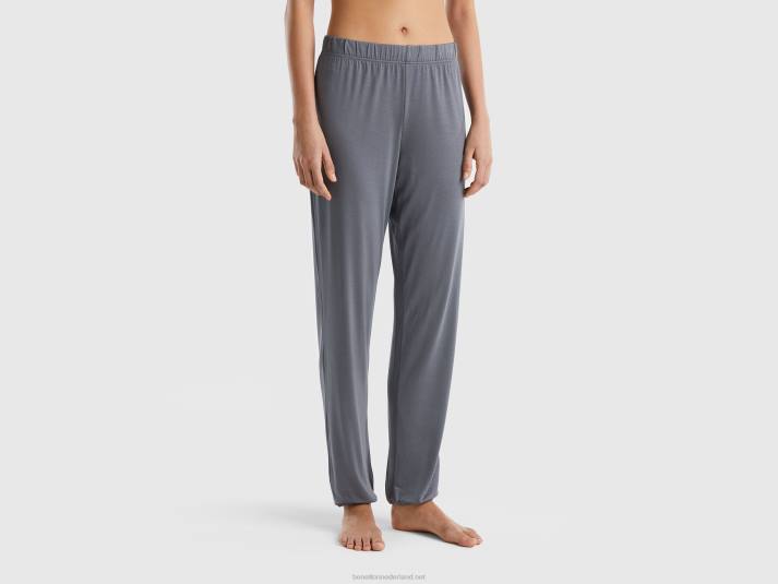 vrouwen Benetton broek van duurzame viscose met stretch grijs 4R624290