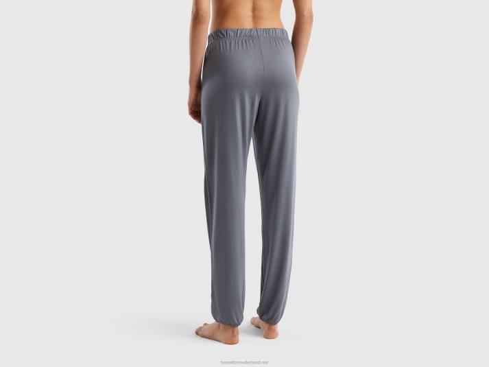 vrouwen Benetton broek van duurzame viscose met stretch grijs 4R624290
