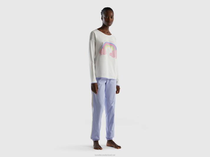 vrouwen Benetton broek van langvezelig katoen lavendel 4R621013