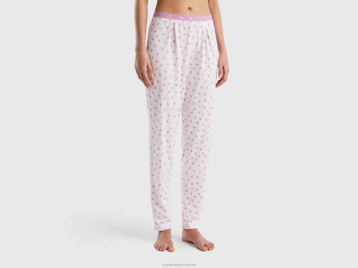 vrouwen Benetton hartjesbroek van warme katoenmix roze 4R624256