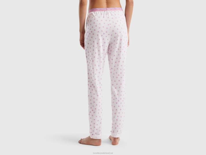 vrouwen Benetton hartjesbroek van warme katoenmix roze 4R624256