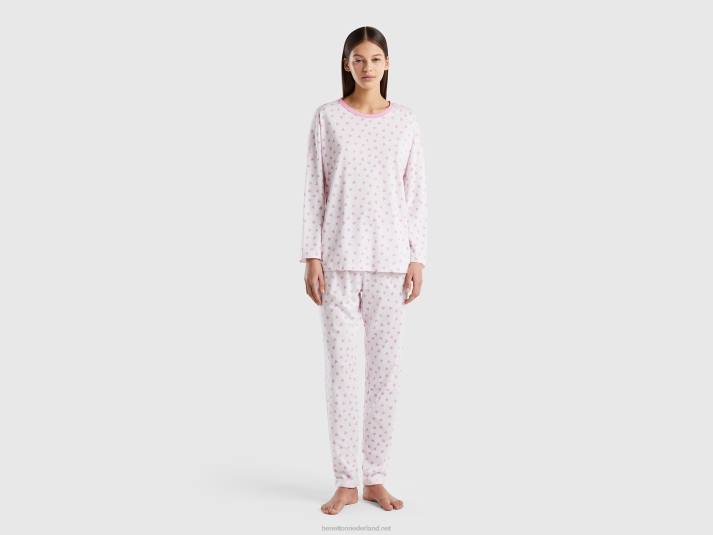 vrouwen Benetton hartjesbroek van warme katoenmix roze 4R624256