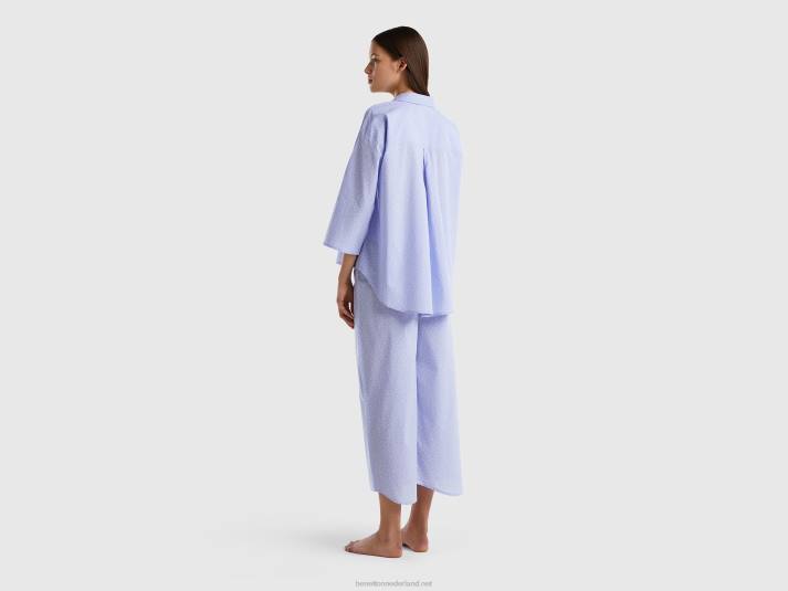 vrouwen Benetton polkadot pyjama van katoen lavendel 4R624216
