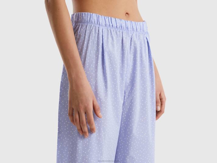 vrouwen Benetton polkadot pyjama van katoen lavendel 4R624216