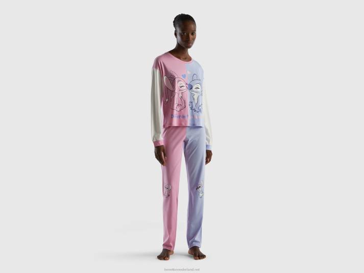 vrouwen Benetton stitch & angel-broek van warm katoen mauve 4R621020