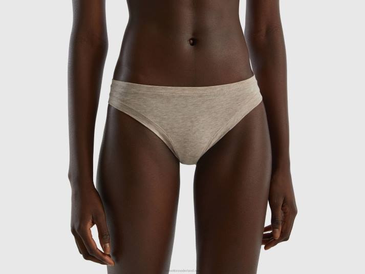 vrouwen Benetton Braziliaans ondergoed van superstretch biologisch katoen beige 4R621049