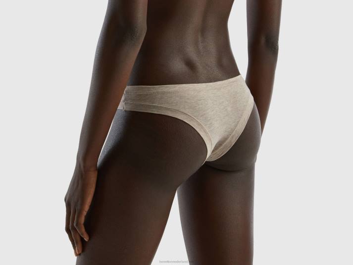 vrouwen Benetton Braziliaans ondergoed van superstretch biologisch katoen beige 4R624314