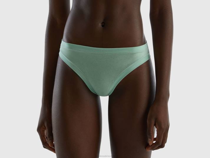 vrouwen Benetton Braziliaans ondergoed van superstretch biologisch katoen licht groen 4R621004