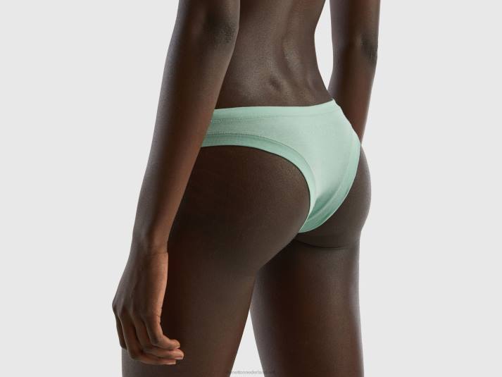 vrouwen Benetton Braziliaans ondergoed van superstretch biologisch katoen licht groen 4R624227