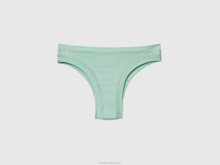vrouwen Benetton Braziliaans ondergoed van superstretch biologisch katoen licht groen 4R624227