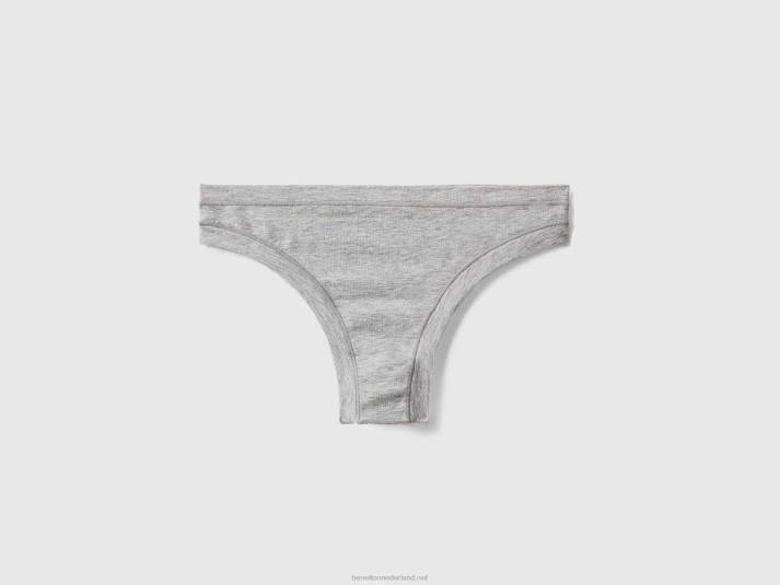 vrouwen Benetton Braziliaans ondergoed van superstretch biologisch katoen lichtgrijs 4R624341