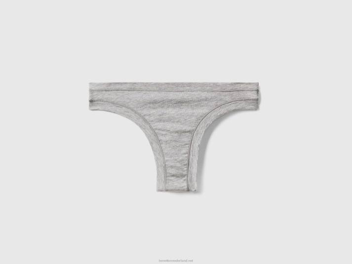 vrouwen Benetton Braziliaans ondergoed van superstretch biologisch katoen lichtgrijs 4R624341