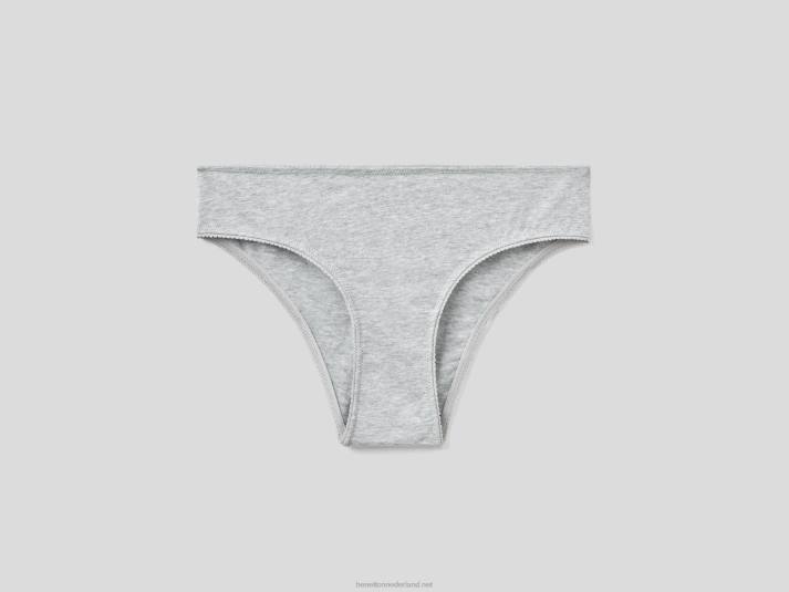 vrouwen Benetton basisondergoed van biologisch stretchkatoen lichtgrijs 4R621065