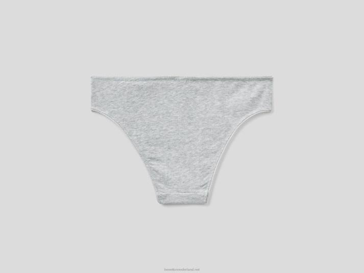 vrouwen Benetton basisondergoed van biologisch stretchkatoen lichtgrijs 4R624303