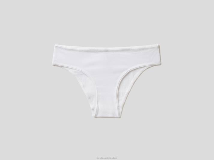 vrouwen Benetton basisondergoed van biologisch stretchkatoen wit 4R624330